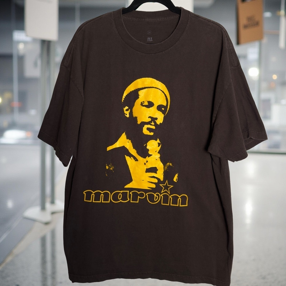 Marvin Gaye Graphic Tee - Brown and Yellow 2X